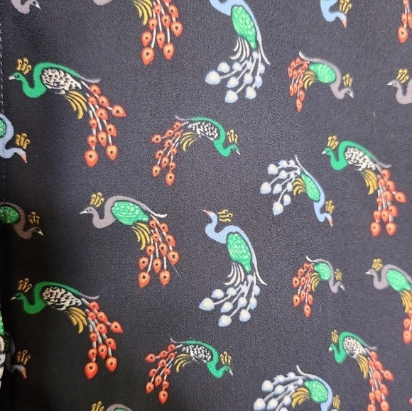 Loft Peacock Utility Ruffle Button Down Blouse M - Picture 6 of 9